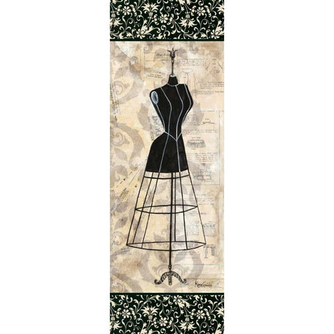 Dress Form Panel I White Modern Wood Framed Art Print by Guinn, Katie