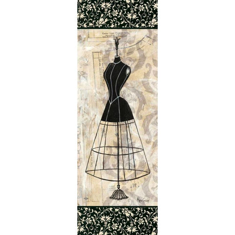 Dress Form Panel II Black Modern Wood Framed Art Print with Double Matting by Guinn, Katie