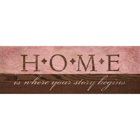 Home in Pink Gold Ornate Wood Framed Art Print with Double Matting by Harbick, N