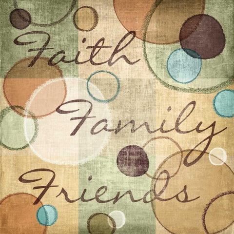 Faith Family Friends White Modern Wood Framed Art Print by Harbick, N