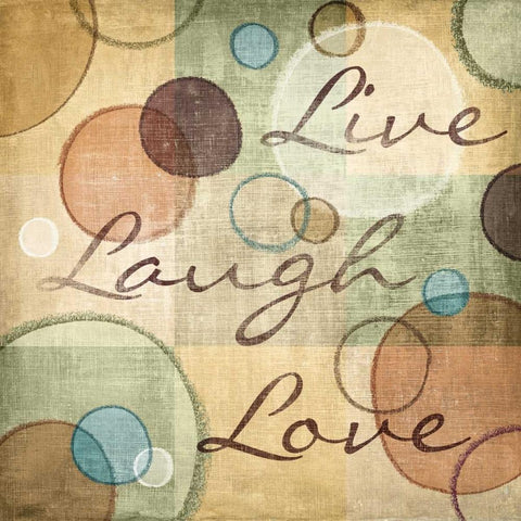 Live Laugh Love White Modern Wood Framed Art Print by Harbick, N