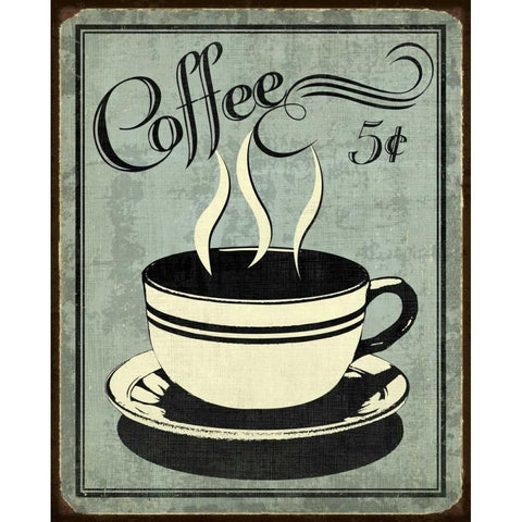 Retro Coffee I White Modern Wood Framed Art Print by Harbick, N