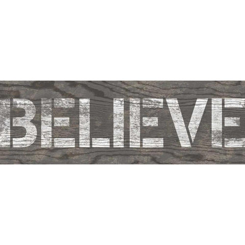 Believe Black Modern Wood Framed Art Print with Double Matting by Harbick, N