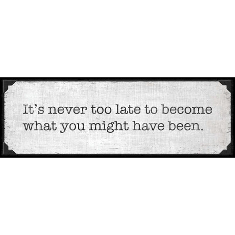 Never Too Late Black Modern Wood Framed Art Print with Double Matting by Harbick, N