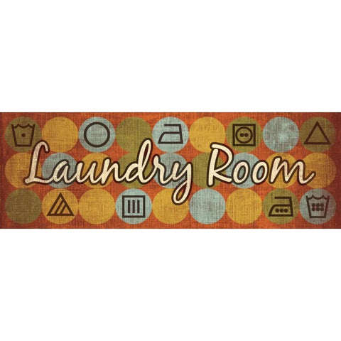 Laundry Symbols Panel I Black Modern Wood Framed Art Print with Double Matting by Harbick, N