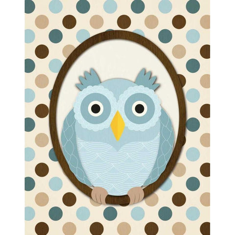 Sitting Owl I  Black Modern Wood Framed Art Print with Double Matting by Harbick, N