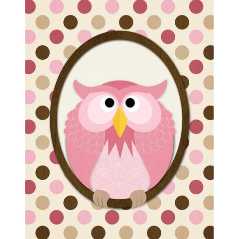 Sitting Owl II White Modern Wood Framed Art Print by Harbick, N