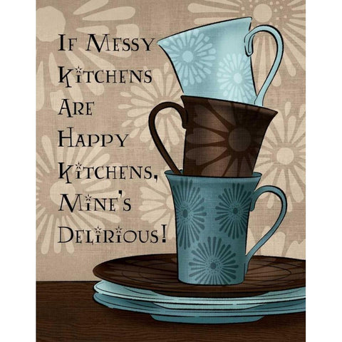 In the Kitchen I White Modern Wood Framed Art Print by Harbick, N