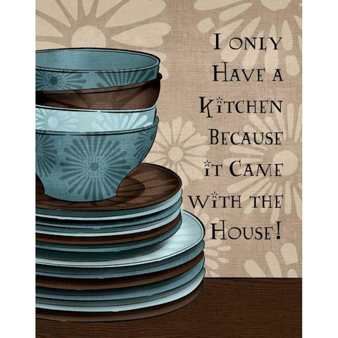 In the Kitchen II White Modern Wood Framed Art Print by Harbick, N