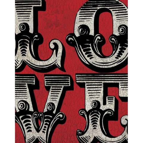 Love Sign Gold Ornate Wood Framed Art Print with Double Matting by Harbick, N