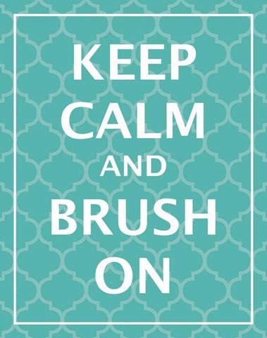 Keep Calm and Brush Black Ornate Wood Framed Art Print with Double Matting by Harbick, N