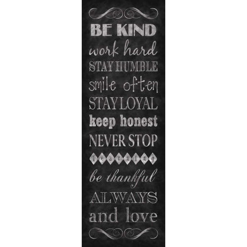 Rules for Life I Black Modern Wood Framed Art Print with Double Matting by Harbick, N