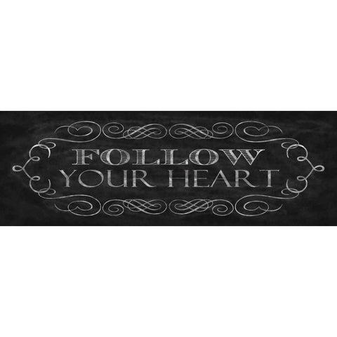 Follow Your Heart Black Modern Wood Framed Art Print with Double Matting by Harbick, N