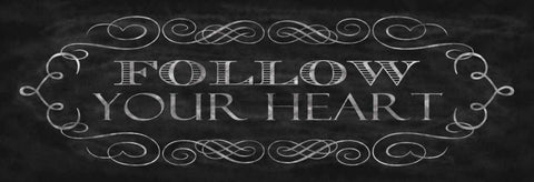 Follow Your Heart Black Ornate Wood Framed Art Print with Double Matting by Harbick, N