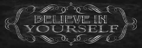 Believe in Yourself Black Ornate Wood Framed Art Print with Double Matting by Harbick, N