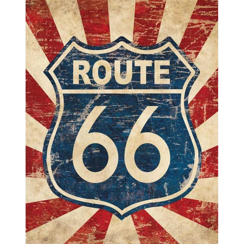 Route 66 I Black Modern Wood Framed Art Print with Double Matting by Harbick, N