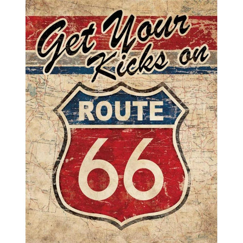 Route 66 II Gold Ornate Wood Framed Art Print with Double Matting by Harbick, N