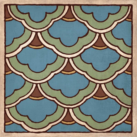 Tile Pattern II Gold Ornate Wood Framed Art Print with Double Matting by Harbick, N