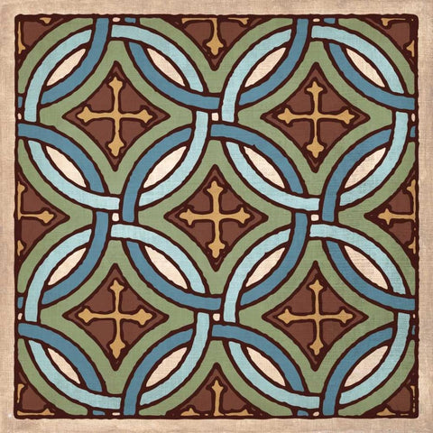 Tile Pattern IV Black Modern Wood Framed Art Print with Double Matting by Harbick, N