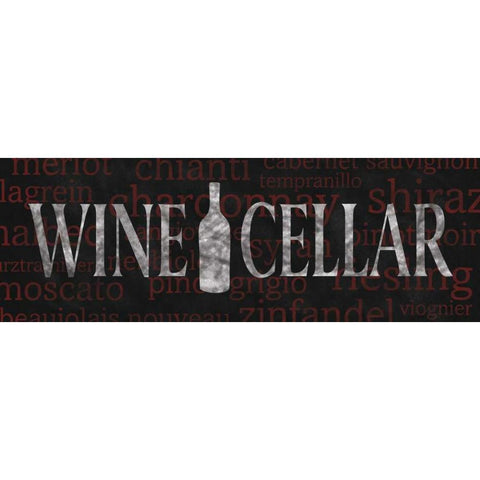 Wine Cellar Black Modern Wood Framed Art Print with Double Matting by Harbick, N