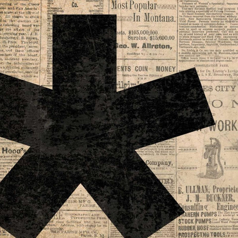 Asterisk Black Modern Wood Framed Art Print by Harbick, N