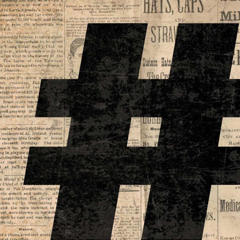 Number Sign Black Modern Wood Framed Art Print by Harbick, N