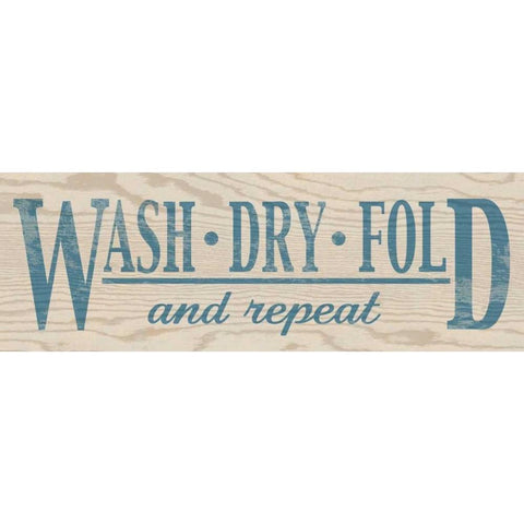 Wash Dry Fold - Blue Gold Ornate Wood Framed Art Print with Double Matting by Harbick, N