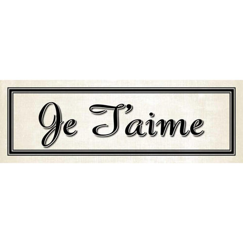 Je Taime Black Modern Wood Framed Art Print with Double Matting by Harbick, N