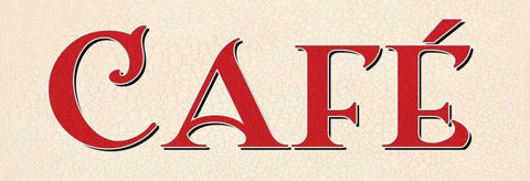 Red Cafe White Modern Wood Framed Art Print with Double Matting by Harbick, N