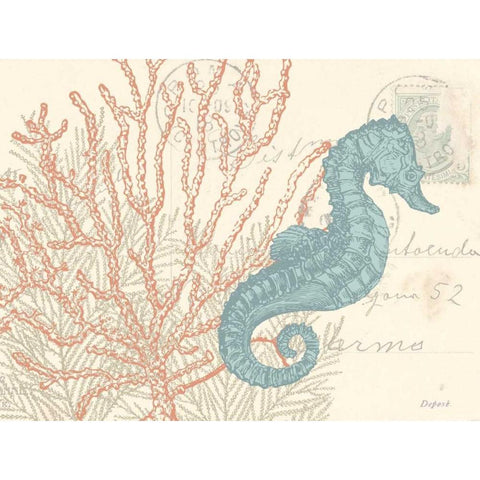 Sea Horse White Modern Wood Framed Art Print by Harbick, N