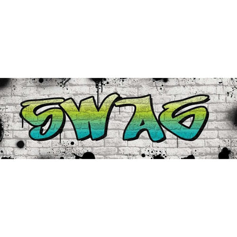 Swag Graffiti Black Modern Wood Framed Art Print with Double Matting by Harbick, N