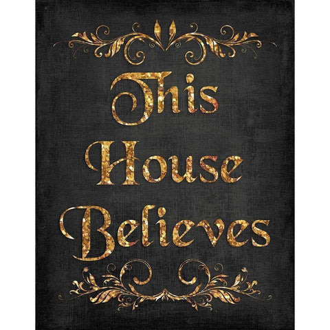 This House Believes IV Black Modern Wood Framed Art Print with Double Matting by Harbick, N.