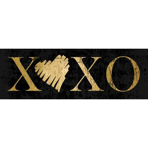 Gold XOXO Black Modern Wood Framed Art Print with Double Matting by Harbick, N.