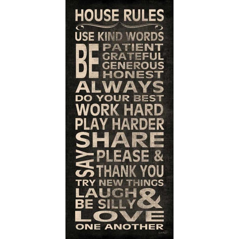 House Rules Black Modern Wood Framed Art Print with Double Matting by Harbick, N.