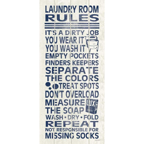 Laundry Room Rules Gold Ornate Wood Framed Art Print with Double Matting by Harbick, N.