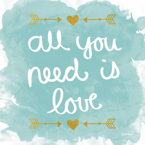 All You Need Is Love Black Modern Wood Framed Art Print with Double Matting by Harbick, N.