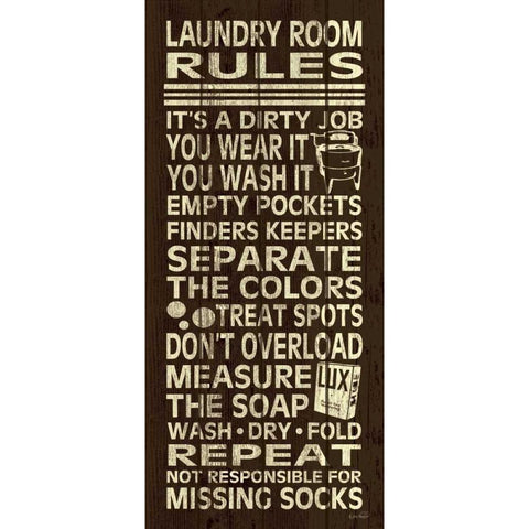 Laundry Room Rules II White Modern Wood Framed Art Print by Harbick, N.