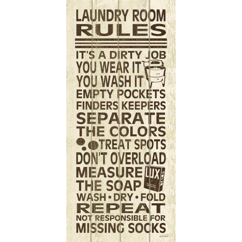 Laundry Room Rules III Gold Ornate Wood Framed Art Print with Double Matting by Harbick, N.