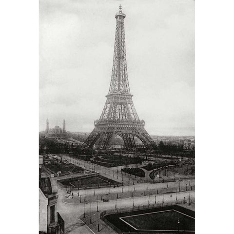 Vintage Paris VIII Black Modern Wood Framed Art Print with Double Matting by Harbick, N.