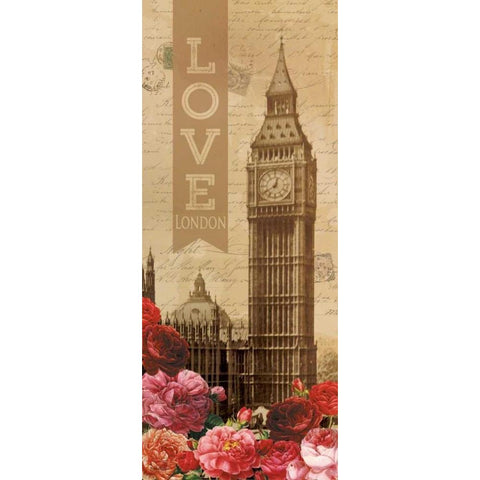 Love London Gold Ornate Wood Framed Art Print with Double Matting by Harbick, N.