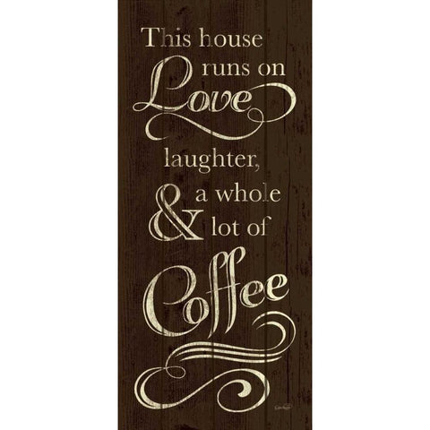 Runs on Coffee Gold Ornate Wood Framed Art Print with Double Matting by Harbick, N.