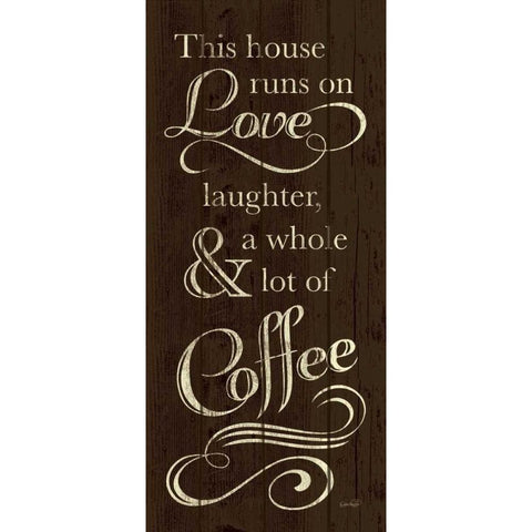 Runs on Coffee Black Modern Wood Framed Art Print with Double Matting by Harbick, N.