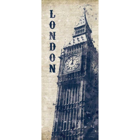 Big Ben in Indigo Black Modern Wood Framed Art Print with Double Matting by Harbick, N.