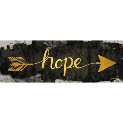 Hope Arrow Black Modern Wood Framed Art Print with Double Matting by Harbick, N.