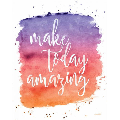 Make Today Amazing Gold Ornate Wood Framed Art Print with Double Matting by Harbick, N.