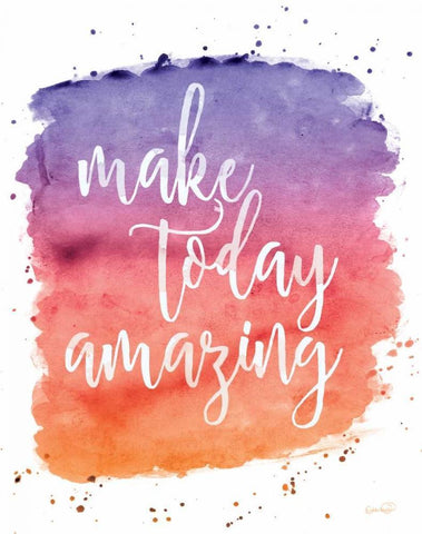 Make Today Amazing Black Ornate Wood Framed Art Print with Double Matting by Harbick, N.