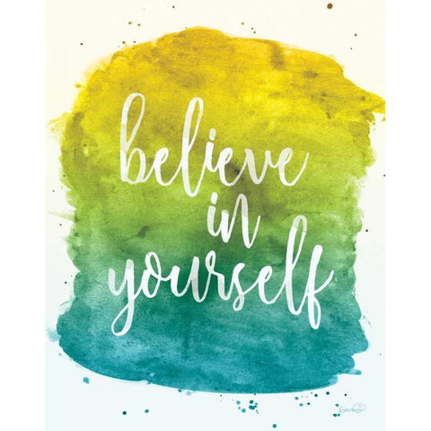 Believe in Yourself White Modern Wood Framed Art Print by Harbick, N.