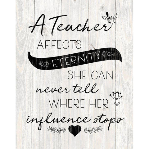 Teacher Affects White Modern Wood Framed Art Print by Harbick, N.