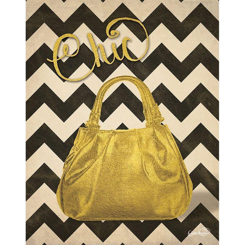 Gold Purse Chic White Modern Wood Framed Art Print by Harbick, N.