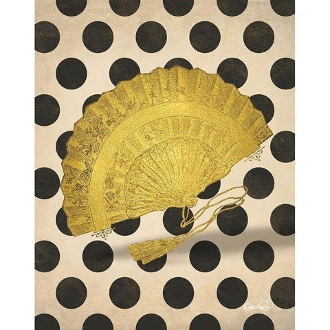 Vintage Gold Fan White Modern Wood Framed Art Print by Harbick, N.